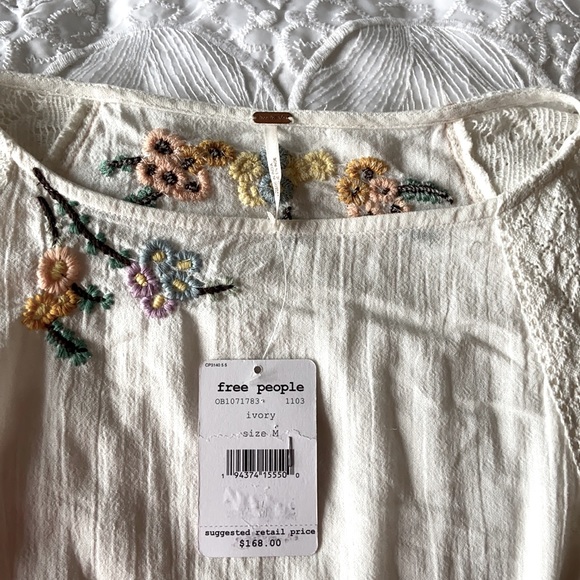 Free People Paris Picnic Patchwork Lace Top - Picture 8 of 9